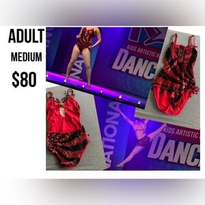 Red and Black Adult Medium Dance Costume